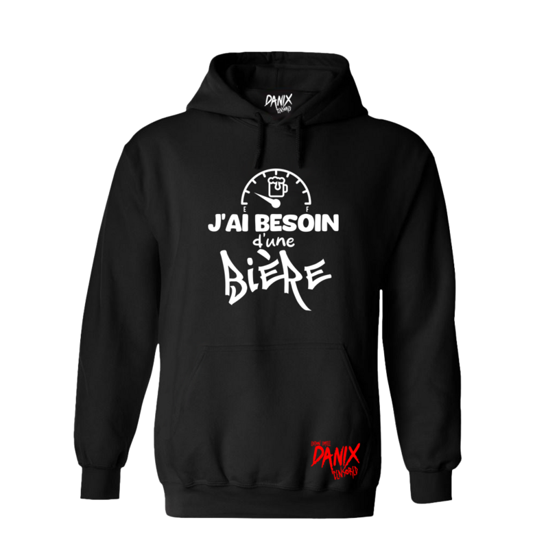 Sweat à capuche J'ai besoin d'une bière